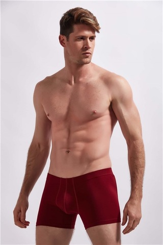 Josejuan 3'Lü Erkek Boxer Koton Likralı Yan Dikişsiz 1001-Gri Melanj - Bordo - Indigo