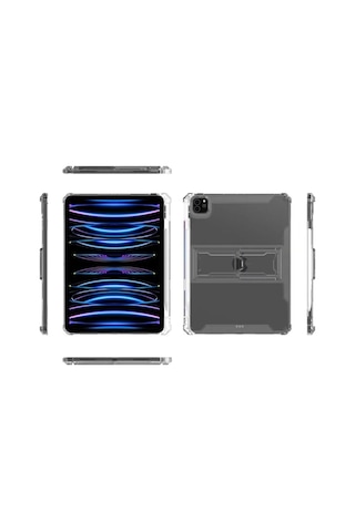 Apple Uyumlu iPad, Pro 11 2024 M4 Çip 360 Dönebilen Standlı Tablet Kılıfı Ekran Koruyucu Ve Kalem Seti Kılıf