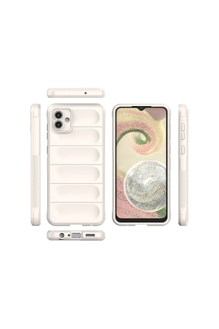 Gld-spt- Newface Samsung Uyumlu Galaxy A04e Kılıf Optimum Silikon - Krem