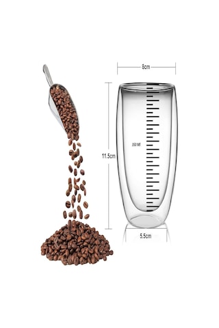 Bardak 6'lı Çift Cidarlı Bardak 300 Ml Ev Ofis Çay Fincanı Kahve Sunum