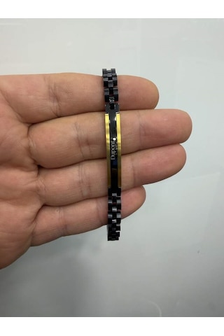 Dupont Mılano Dm-sb-011-bg06 Siyah/altın Renk Erkek Çelik Bileklik Siyah - Sarı