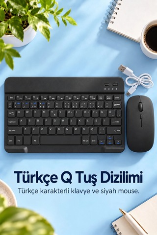 Kargo Kablosuz Klavye Mouse Takımı Türkçe Karakterli Tuşlar Najmaddin
