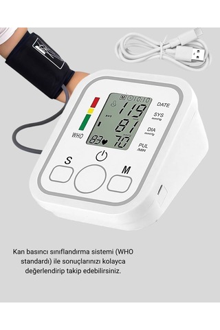Üst Koldan Ölçüm Dijital Aleti Ihb Aritmi Uyarılı Çift Hafızalı 2x99 4xaaa/usb Mh-hs4196-7365