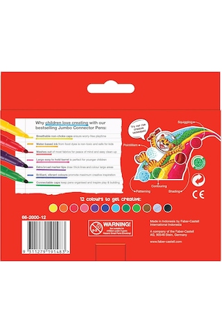 Eğlenceli Jumbo Keçeli Kalem,12'li, 12 Renk