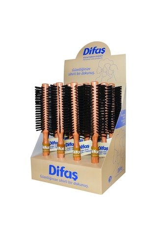 Difaş Saç Fırçası Natural 3050 12 Li Stant