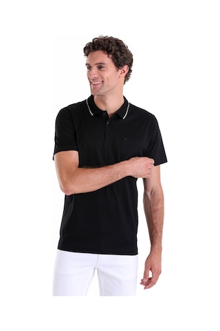 Hatemoğlu Siyah Regular Fit Düz 100% Pamuk Polo Yaka Tişört Siyah