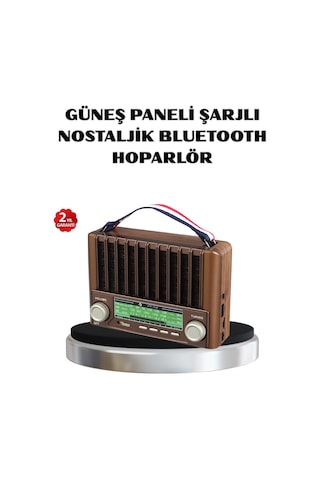 Solar Hoparlör Bluetooth Fm Am Sw Radyo Çok Fonksiyonlu Şarjlı