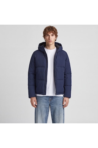 Jack & Jones Erkek Ayarlanabilir Bagcikli Kapüsonlu Puffer Ceket - Galaxy - 12303930 Sky Captain