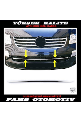 Vw T5 Caravelle Krom Ön Tampon Çıtası 2003-2010 P. Çelik