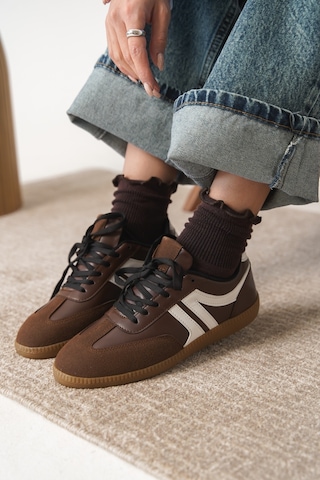 Daxtors Garantili Carina Günlük Ortopedik Kadın Sneaker Spor Ayakkabı Kahverengi