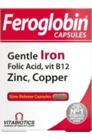 Vitabiotics Feroglobin Takviye Edici Gıda 30 Capsules