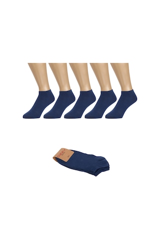 Ozzy Socks 5 Çift Dikişsiz Pamuklu Lacivert Unisex Patik Çorap Yazlık Dayanı Lacivert