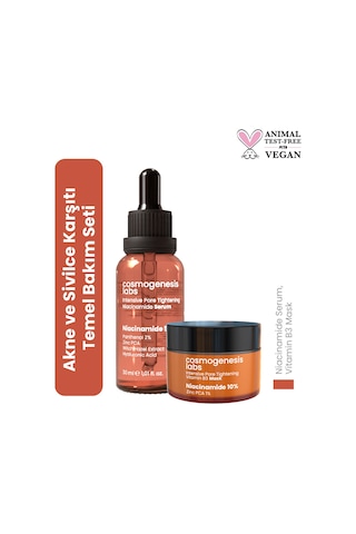 Cosmogenesis Labs Akne ve Sivilce Karşıtı Temel Cilt Bakım Seti Vegan