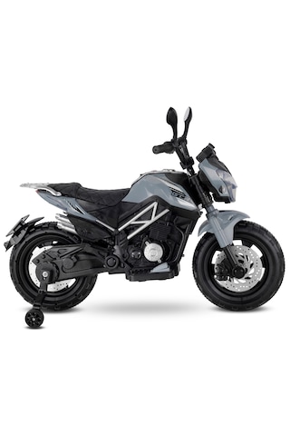 447 Motocross Akülü Motor Çocuk Motoru 12v Gri Gri