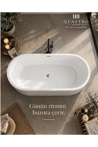 Denna Beyaz Serbest Duran Akrilik Küvet 170 80 58 Cm