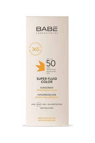 Babe Facial Sunscreen Super Fluid Color SPF50 50ml - Hyaluronik Asit İçeren Renkli Yüz Güneş Kremi
