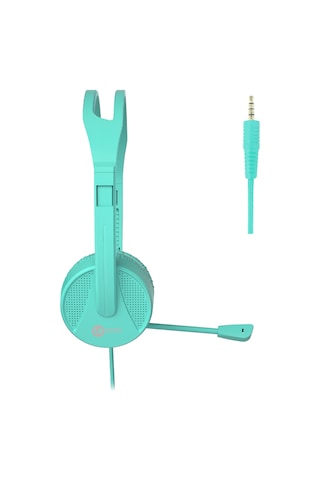 Lecoo HT106 Kablolu 3.5mm Jacklı Mikrofonlu Kulak Üstü Kulaklık Turkuaz