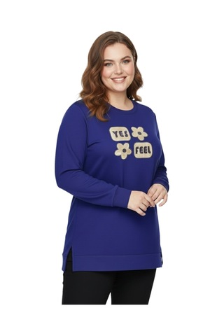 Caftan Kadın Sıfıryaka Taşlı Tunik Bgl-st05087 İndigo