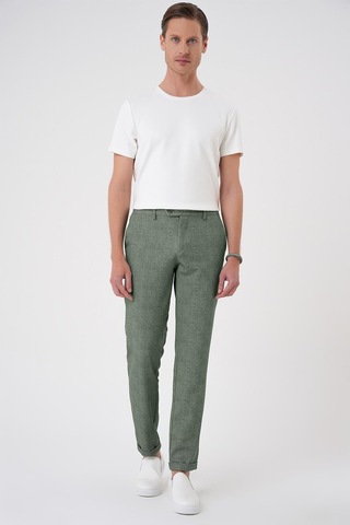 Efor Comfort Fit Kırçıllı Beli Lastikli Yeşil Jogger Pantolon P 1176 Yeşil