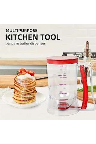 Elmpaly Kırmızı Katlanır Hamur Dağıtıcı Kek Waffle Pancake Kurabiye Pişirme Aracı