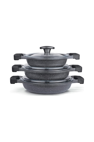 Thermoad Döküm Sahan Set 3'lü 6 Parça Gri