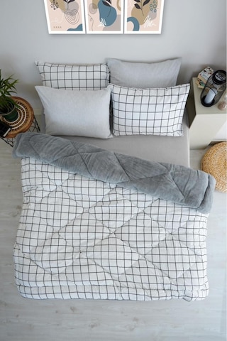 Marla Home Line Baklava Desen Çift Kişilik Uyku Seti - Beyaz - 195x215