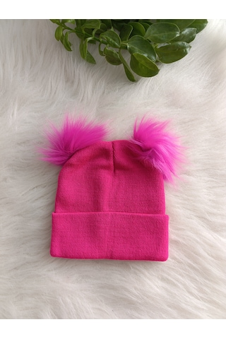 Minilkabebe Çocuk Ponponlu Triko Bere 1-4 Yaş Sarı