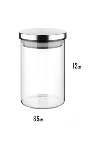 Deconox 450ml Vakumlu Metal Kapaklı Borosilikat Cam Kavanoz 8.5cm 12cm 1 Adet Sku: Smg8690010236999 Açık Gri