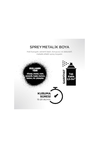 Polisan Metalik Sprey Boya 400 ML. Metalik Siyah