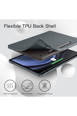 Samsung Galaxy Uyumlu Tab S10 Lite Fe/s10/s9 Fe/s9 Kılıf Kalem Bölmeli Smart Case X510 X710 12.4inç Değildir Kılıf