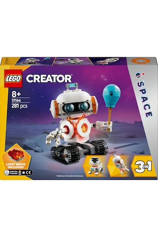 LEGO® Creator 3’ü 1 Arada Uzay Robotu 31164 - 8 Yaş ve Üzeri Çocuklar için Köpek Figürüne veya Rokete Dönüşebilen Oyuncak Yapım Seti (281P)