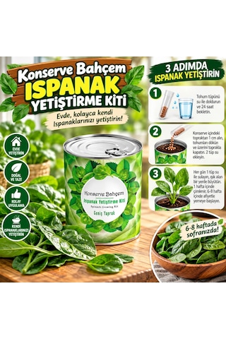 Konserve Bahçem Evde Konservede Kolay Ispanak Yetiştirme Kiti Aklby-bsva58 Diğer