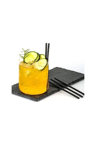 Selanikli Kıl Pipet Siyah İnce Pipet 300'lü 14 CM