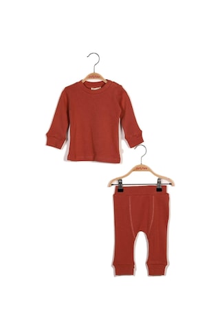 Gots Sertifikalı %100 Organik Pamuk İkili Takım 0 - 4 Yaş - 5548 - Kiremit