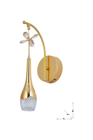 Lale Power Ledli Modern Lüks Duvar Aplik 3 Renk Sarı-beyaz-gün İşığı - Gold Gold
