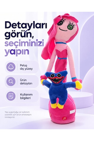 Misan Oyuncak Pembe Peluş Bebek 33 Cm Mavi Canavar Figürlü, Düğme Gözlü Tasarım Misan Oyuncak Pembe Peluş Bebek 33 Cm Mavi Canavar Figürlü, Düğme Gözlü Tasarım