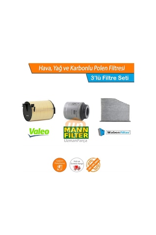 Passat B7 1.4 Tsı Filtre Seti Valeo Mann Wbn Karbonlu 2011-2014