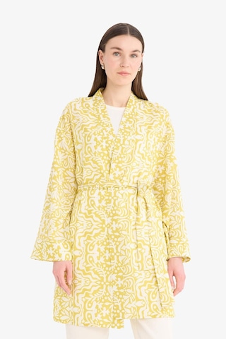 Defacto Relax Fit Bisiklet Yaka Desenli Viskon Kimono E7262ax25smgn734 Yeşil