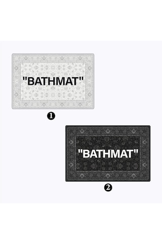 Evaşk Banyo Paspası İpeksi Kadifemsi Halı Yüzey Kaymaz Taban 40x60 BM01640S Siyah
