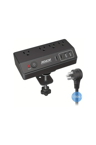 Xuweiwei Pd 20w Hızlı Şarj Jxgucat 4 Çıkışlı 4 Usb Portlu Xzh Us Standard Four Hole Clip Model Black Masaüstü Priz Uzatma Kablosu