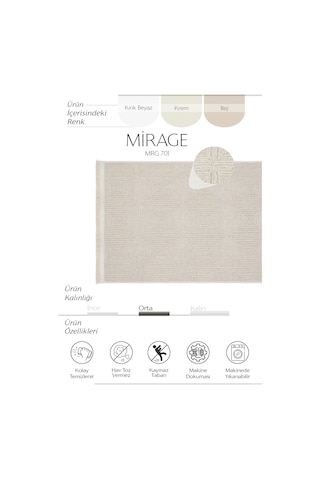 Cool Halı Mirage Bej Kaymaz Taban Yıkanan Mutfak Kilimi Modern Dokuma İnce Yazlık Salon Kilim Halı