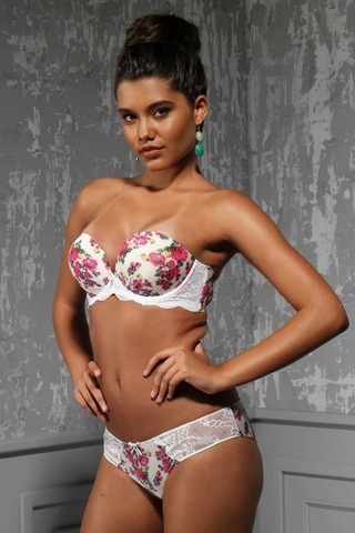 Melonika Golshan Gardenia Big Size Plunge Bra, Ekru Konforlu Ve Şık Sütyen Çok Renkli