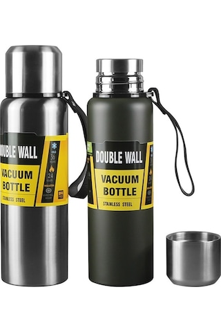 Ulzyvf Çift Katmanlı Vakumlu Paslanmaz Çelik Termos - 34oz Sıcak/soğuk İçecekler İçin Kamp & Seyahat Mavi Renkli Mavi