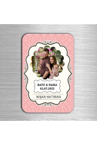 Isme Özel Fotoğraflı Nişan Hatırası 10 Adet Magnet