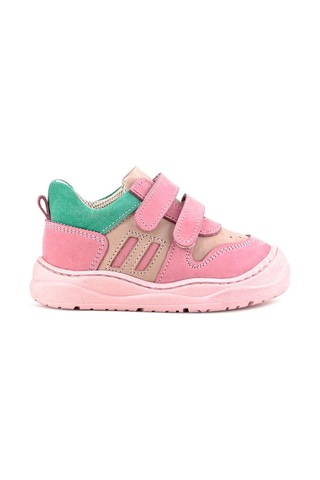 Rakerplus Schaggy Hakiki Deri Pembe Yeşil Bebek Spor Ayakkabı Pembe