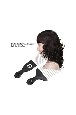 Moveevo Yumruk Tarak Çatal Tarak Boya Saç Toplama Tarak Düz Başlı Tarak Çelik Tarak Kuaförlük Aleti 2 Parça Set