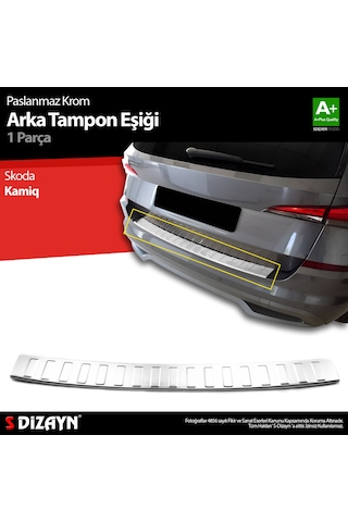 S-dizayn Skoda Kamiq Krom Arka Tampon Eşiği 2019 Üzeri