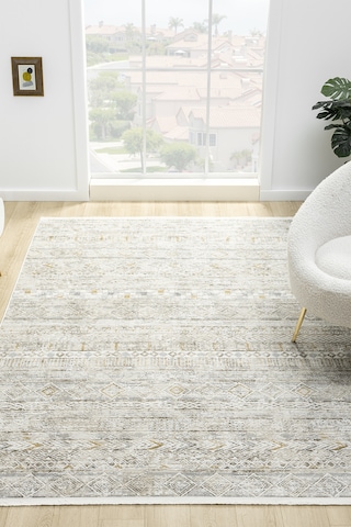 Hernes Krem Salon Oturma Odası Çocuk Odası Yatak Odası Halısı Hm-6001