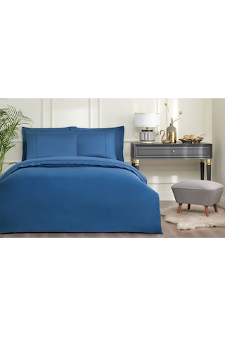 Özdilek Sadem Organik Soft Line King Size Saten Nevresim Takımı Indigo