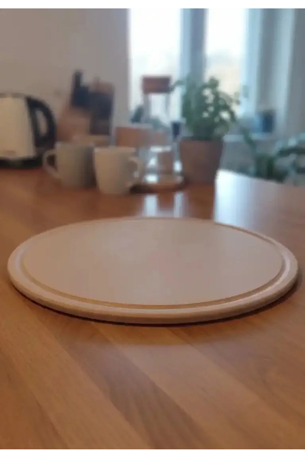 Pizza Sunum Ve Kesme Tahtası Ahşap Servis Tepsi Sunumluk, Pratik Ve Şık Tasarım Kayin Ağacı